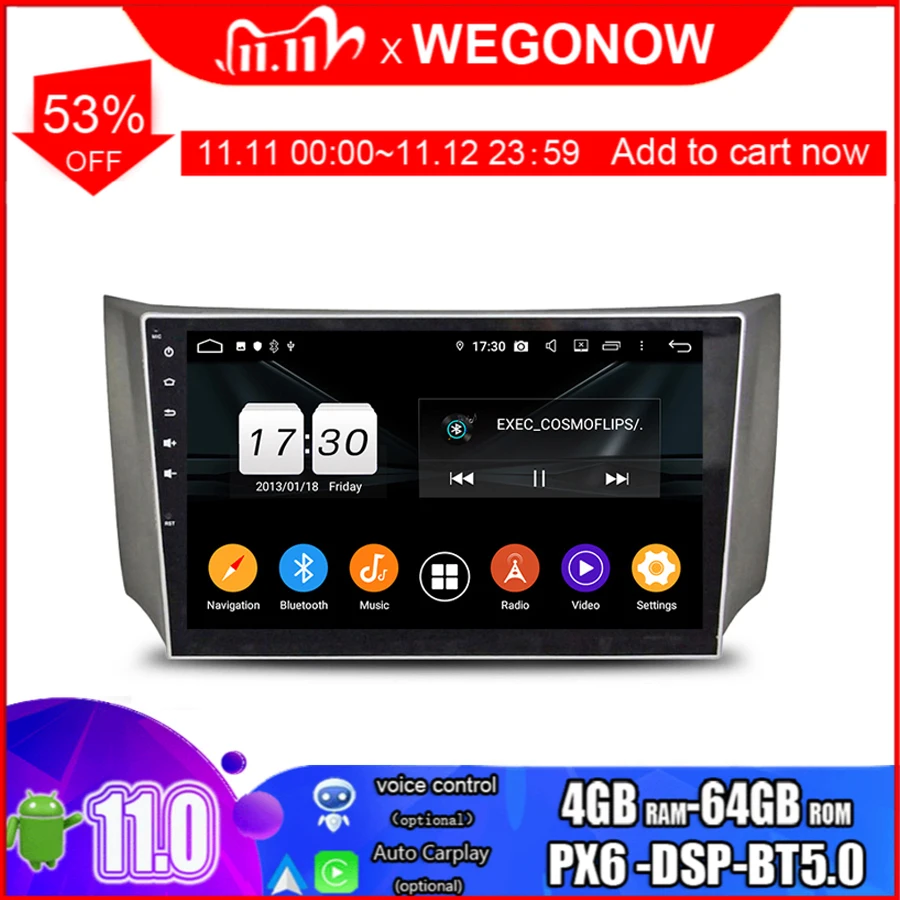 Автомобильный DVD-плеер PX6 IPS DSP Android 11 0 4 Гб ОЗУ 64 GPS карта RDS радио wifi Bluetooth 5 для Nissan