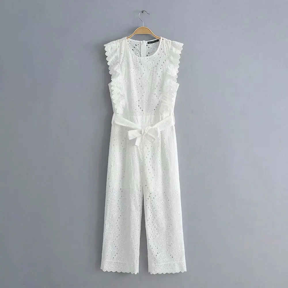 Wowen's Sweet Jumpsuit Hollow Out Ruffle Lady Jumpsuit with Tie-up Sash Office Lady Clothing
Wowen's Sweet Jumpsuit Hollow Out Ruffle Lady Jumpsuit with Tie-up Sash Office Lady Clothing