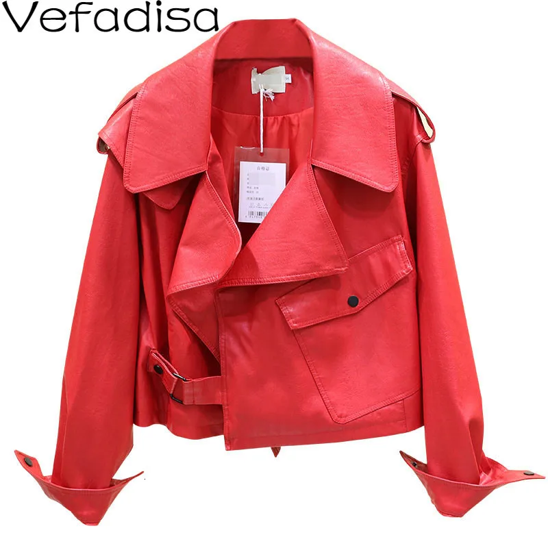 Vefadisa Short PU Skin Leather Jacket Woman 2019 Autumn Winter Pockets Ladies Biker Jacket With Black Green Red QYF967
Vefadisa Short PU Skin Leather Jacket Woman 2019 Autumn Winter Pockets Ladies Biker Jacket With Black Green Red QYF967