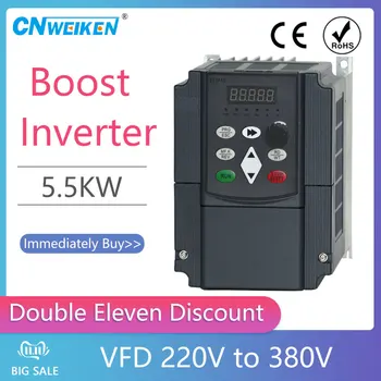 

For Spindle VFD 220V to 380 AC 380V5.5KW/7.5KW/11KW Variable Frequency Drive 3 Phase Speed Controller Inverter Motor VFD Inverte