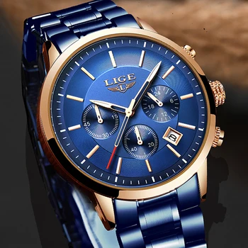 LIGE New Mens Watches Top Brand Luxury Men's Fashion All Steel Waterproof Analog Quartz Watch Men Silver Blue Sprot Clock+Box
LIGE New Mens Watches Top Brand Luxury Men's Fashion All Steel Waterproof Analog Quartz Watch Men Silver Blue Sprot Clock+Box