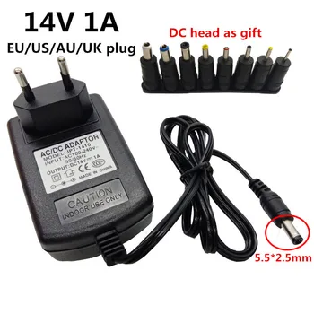 14V1A Universal AU UK EU US Plug 14V 1A Adapter AC 100-240V To DC 14V 1A 1000mA Power Supply 8pcs DC plug DC5.5mm DC4.0mm
14V1A Universal AU UK EU US Plug 14V 1A Adapter AC 100-240V To DC 14V 1A 1000mA Power Supply 8pcs DC plug DC5.5mm DC4.0mm