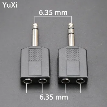 YuXi 6.35 mm 1/4" Male Stereo Plug To Double 6.35 Female Jack Audio Adapter Connector Audio Converter Plug
YuXi 6.35 mm 1/4" Male Stereo Plug To Double 6.35 Female Jack Audio Adapter Connector Audio Converter Plug