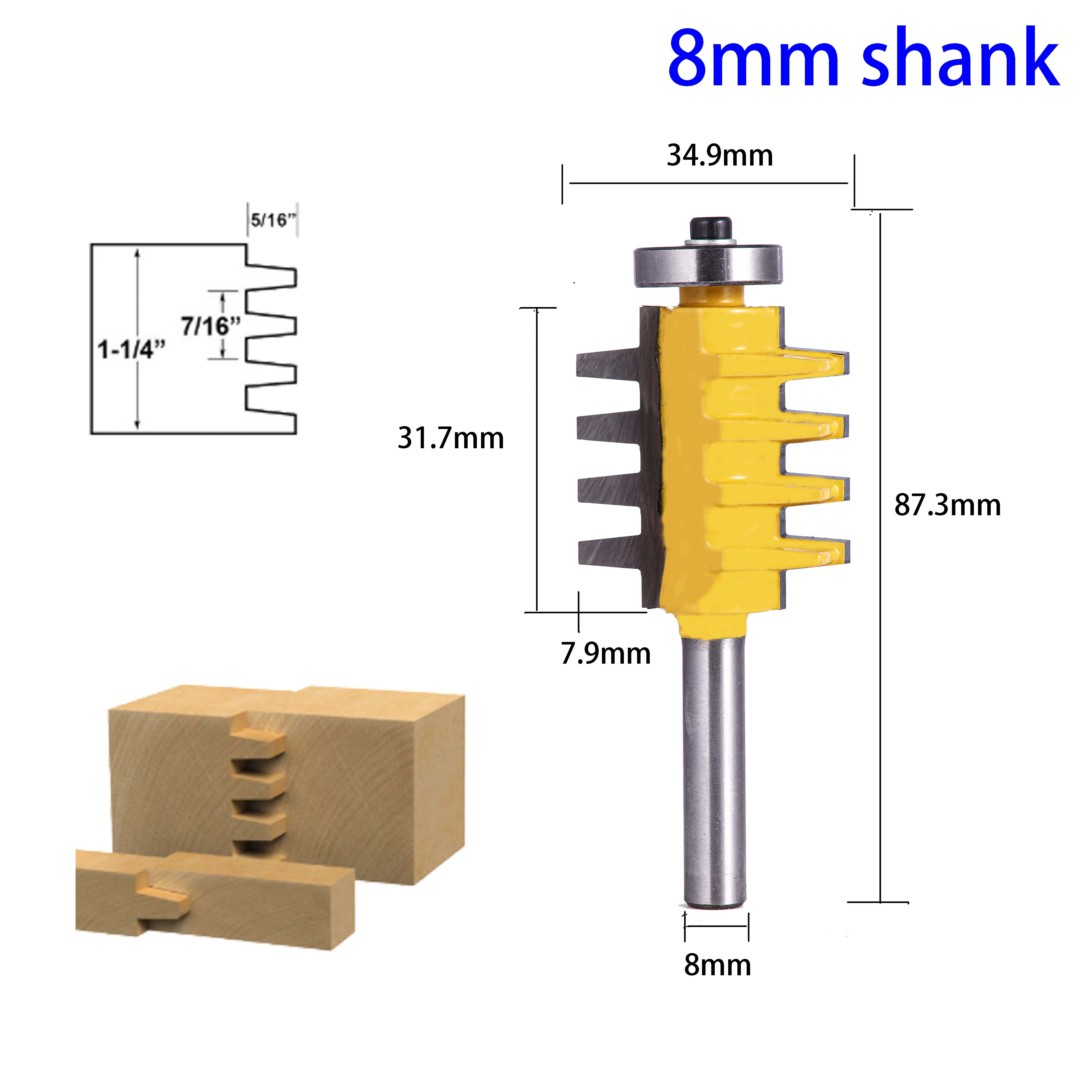 8mm Shank Rail Reversible Finger Joint Glue Router Bit Cone Tenon Woodwork Cutter Power Tools Wood Router Cutter
8mm Shank Rail Reversible Finger Joint Glue Router Bit Cone Tenon Woodwork Cutter Power Tools Wood Router Cutter