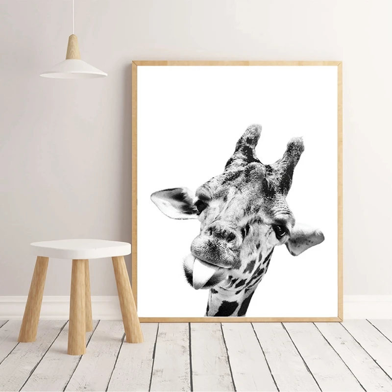Black and White Animal Poster Nursery Decor