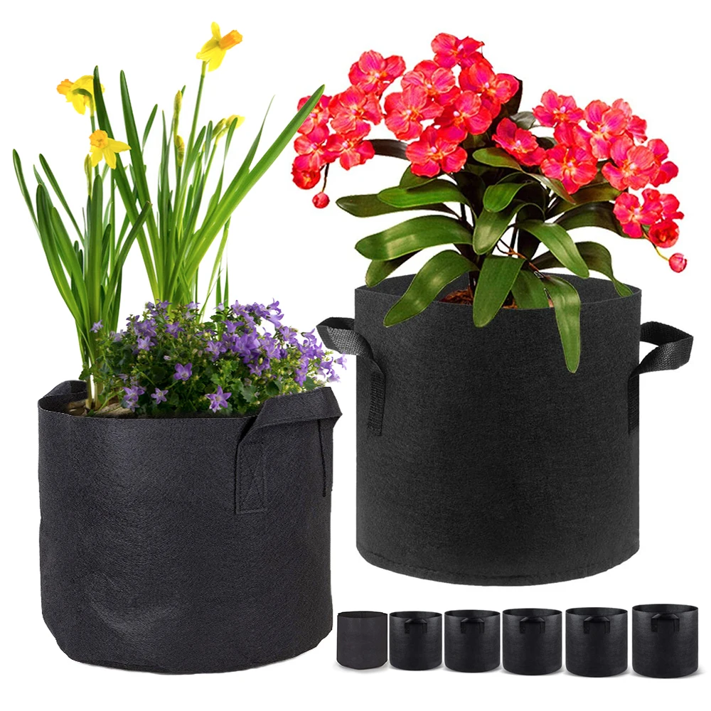 1/3/5/7/10Gallon Black Grow Bags Felt Grow Bag Gardening Fabric Grow Pot Vegetable Growing Planter Garden Flower Planting Pots
1/3/5/7/10Gallon Black Grow Bags Felt Grow Bag Gardening Fabric Grow Pot Vegetable Growing Planter Garden Flower Planting Pots