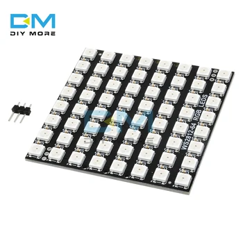WS2812 LED 5050 RGB 8x8 LED Matrix WS2812B 8*8 64-Bit Full Color 5050 RGB LED Lamp Panel Light
WS2812 LED 5050 RGB 8x8 LED Matrix WS2812B 8*8 64-Bit Full Color 5050 RGB LED Lamp Panel Light