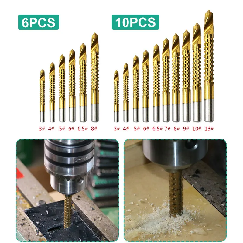 Gold High Speed Steel 4241 Drill Bit Set Carpentry Coated Sawtooth Bit Saw Drill Bits Portable Rotary Tools Tool Parts
Gold High Speed Steel 4241 Drill Bit Set Carpentry Coated Sawtooth Bit Saw Drill Bits Portable Rotary Tools Tool Parts