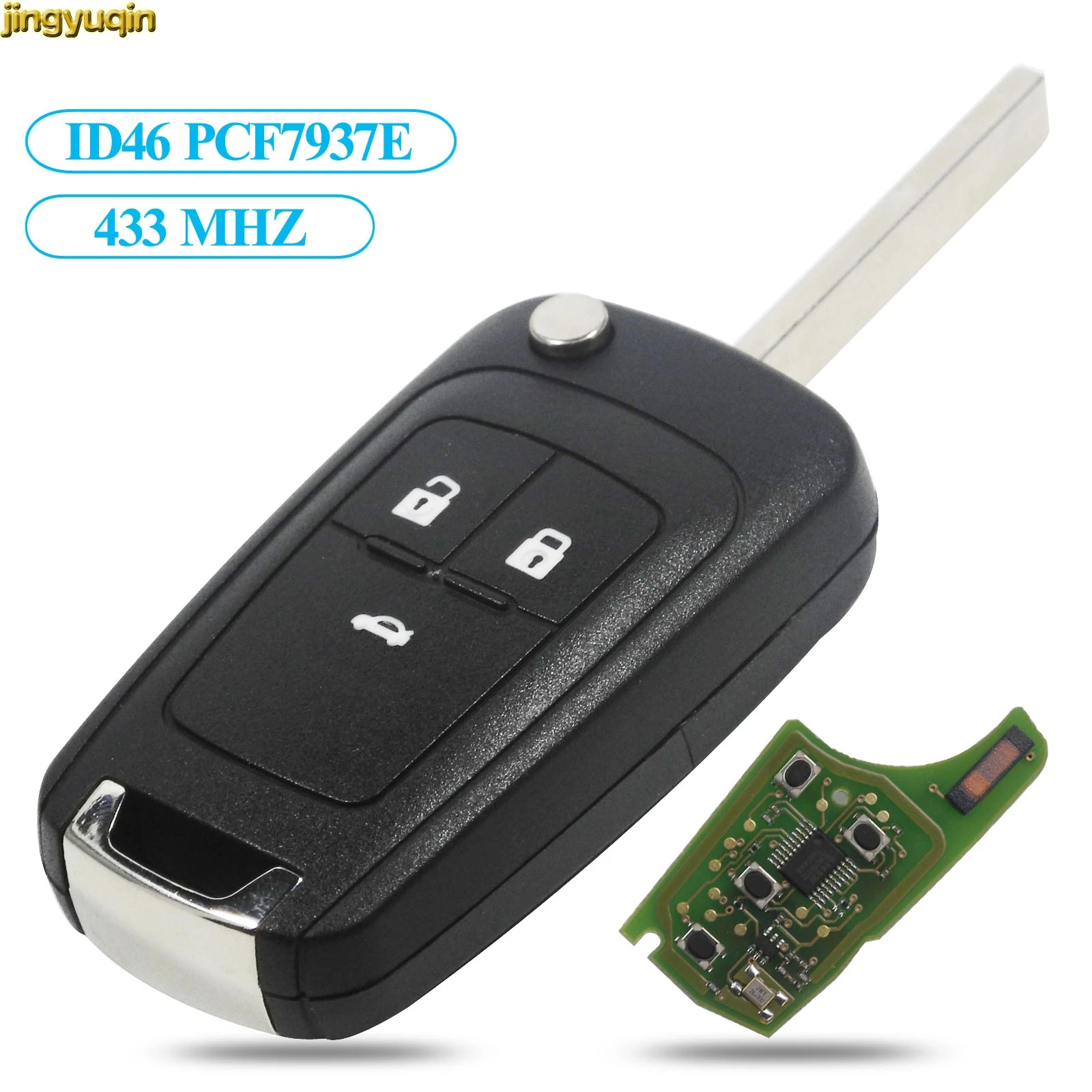 Jingyuqin Remote Flip Car Key 433MHz ID46 PCF7937E Chip For Chevrolet Cruze Sail Cavalier Malibu 3 Buttons Fob Shell Control
Jingyuqin Remote Flip Car Key 433MHz ID46 PCF7937E Chip For Chevrolet Cruze Sail Cavalier Malibu 3 Buttons Fob Shell Control
