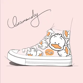 Amy and Michael Cartoon Ducks Original Design Hand Painted Canvas Shoes Lovely Students Girls Women Casual Sneakers White
Amy and Michael Cartoon Ducks Original Design Hand Painted Canvas Shoes Lovely Students Girls Women Casual Sneakers White