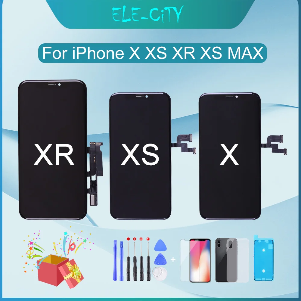 ЖК-дисплей с сенсорным экраном и дигитайзером в сборе для iPhone X XR Xs Max 11 Pro без битых