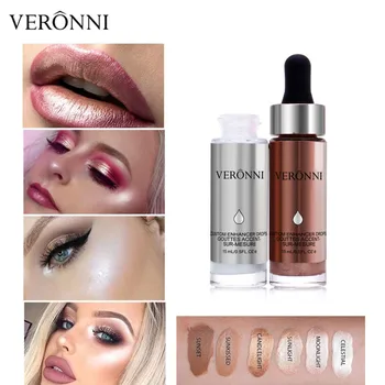 Highlighter Iluminador Contouring Bronzer Makeup Face Brightener Liquid Shimmer Face Body Enhancer Drops Cosmetics VERONNI
Highlighter Iluminador Contouring Bronzer Makeup Face Brightener Liquid Shimmer Face Body Enhancer Drops Cosmetics VERONNI