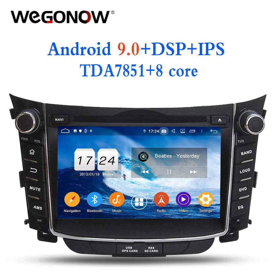 HD 2DIN Android 9 0 Восьмиядерный 4 Гб RAM для Hyundai I30 2011 2014 Автомобильный dvd плеер GPS ГЛОНАСС