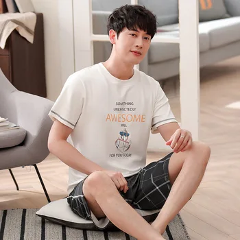 Pajamas Men Summer Set Casual Korean-Style Cartoon Youth-Outer Wear Short Sleeve Shorts Pure Cotton Tracksuit
Pajamas Men Summer Set Casual Korean-Style Cartoon Youth-Outer Wear Short Sleeve Shorts Pure Cotton Tracksuit
