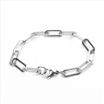 TB-131 New 304 Stainless Steel 6mm Chain Bracelets Gold Oval Bracelet Jewelry For Women Men Gifts 19cm(7 4/8") long, 1 Piece
TB-131 New 304 Stainless Steel 6mm Chain Bracelets Gold Oval Bracelet Jewelry For Women Men Gifts 19cm(7 4/8") long, 1 Piece