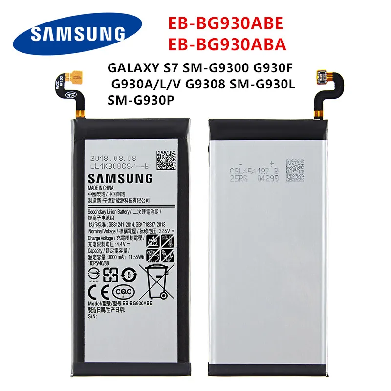 Оригинальная планшетория SAMSUNG аккумулятор 3000 мАч для GALAXY S7 EB-BG930ABE G930F G930A/L/V G9308 G930L