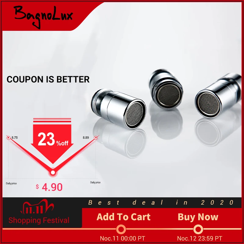 BagnoLux Swivel Multifunctional Eco-Friendly Water Saving Faucet Aerator Full Flow Spout Bubbler Filter Accessories Core Part
BagnoLux Swivel Multifunctional Eco-Friendly Water Saving Faucet Aerator Full Flow Spout Bubbler Filter Accessories Core Part