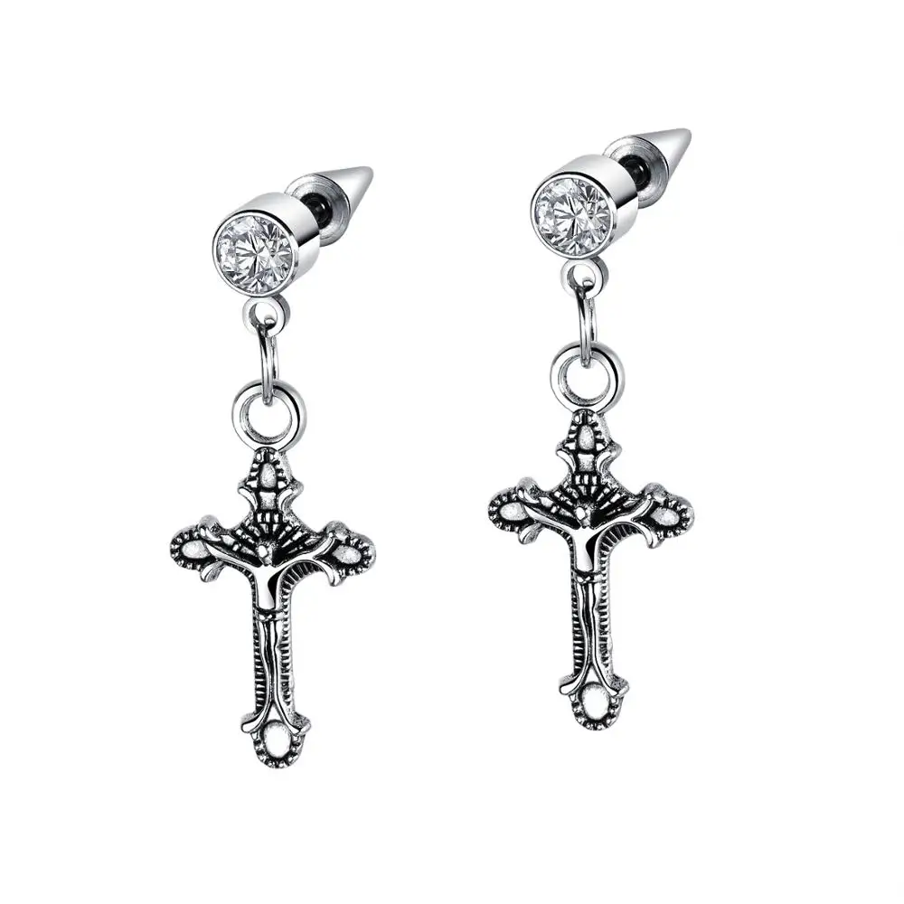 OPK Titanium Steel Creative Earrings Individual Men Hip-hop Jewelry Jesus Cross Retro Accessories
OPK Titanium Steel Creative Earrings Individual Men Hip-hop Jewelry Jesus Cross Retro Accessories