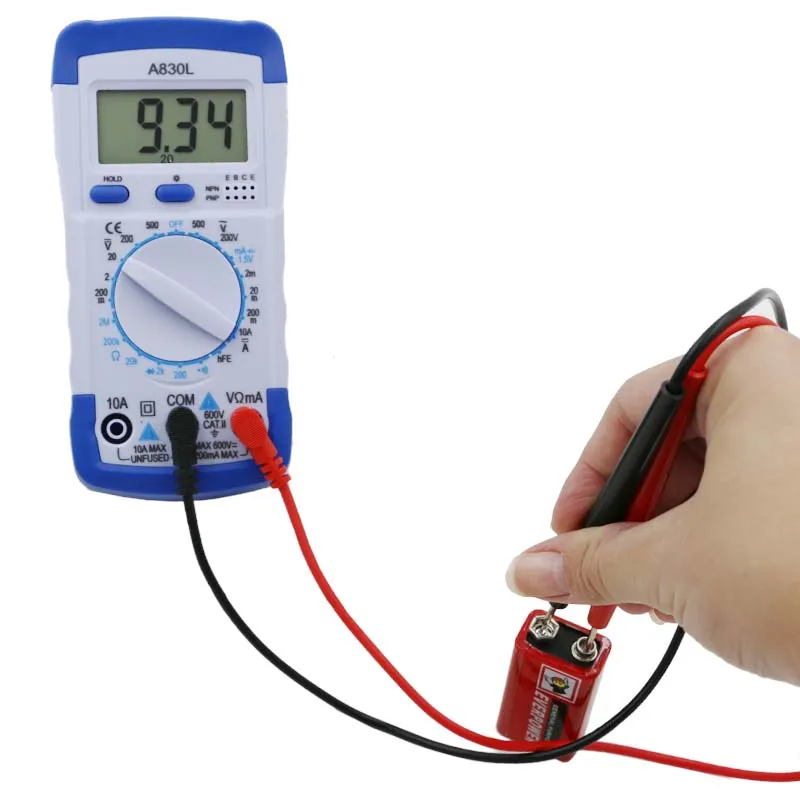 A830L LCD Digital Multimeter DC AC Voltage Diode Freguency Multitester Volt Tester Test Current DT524
A830L LCD Digital Multimeter DC AC Voltage Diode Freguency Multitester Volt Tester Test Current DT524