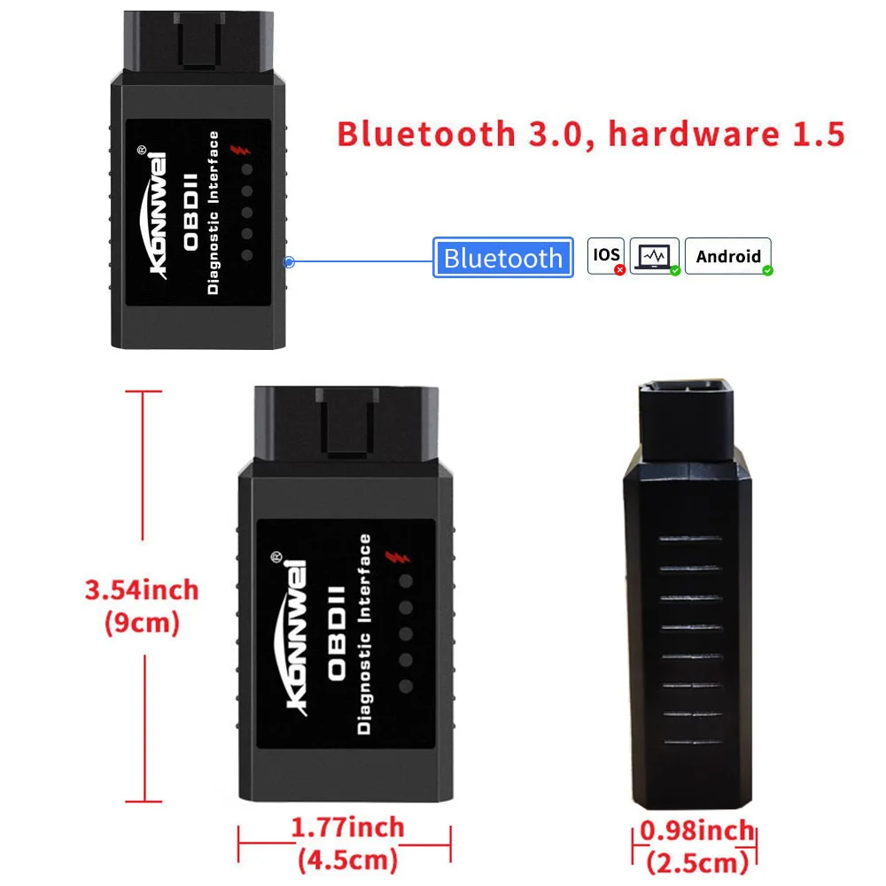 Автомобильный диагностический сканер KW910 ELM327 Bluetooth устройство для считывания