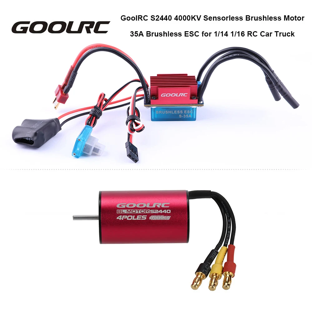 Original S2440 4000KV Sensorless Brushless Motor and 35A Brushless ESC Combo Set for 1/14 1/16 RC Car Truck
Original S2440 4000KV Sensorless Brushless Motor and 35A Brushless ESC Combo Set for 1/14 1/16 RC Car Truck