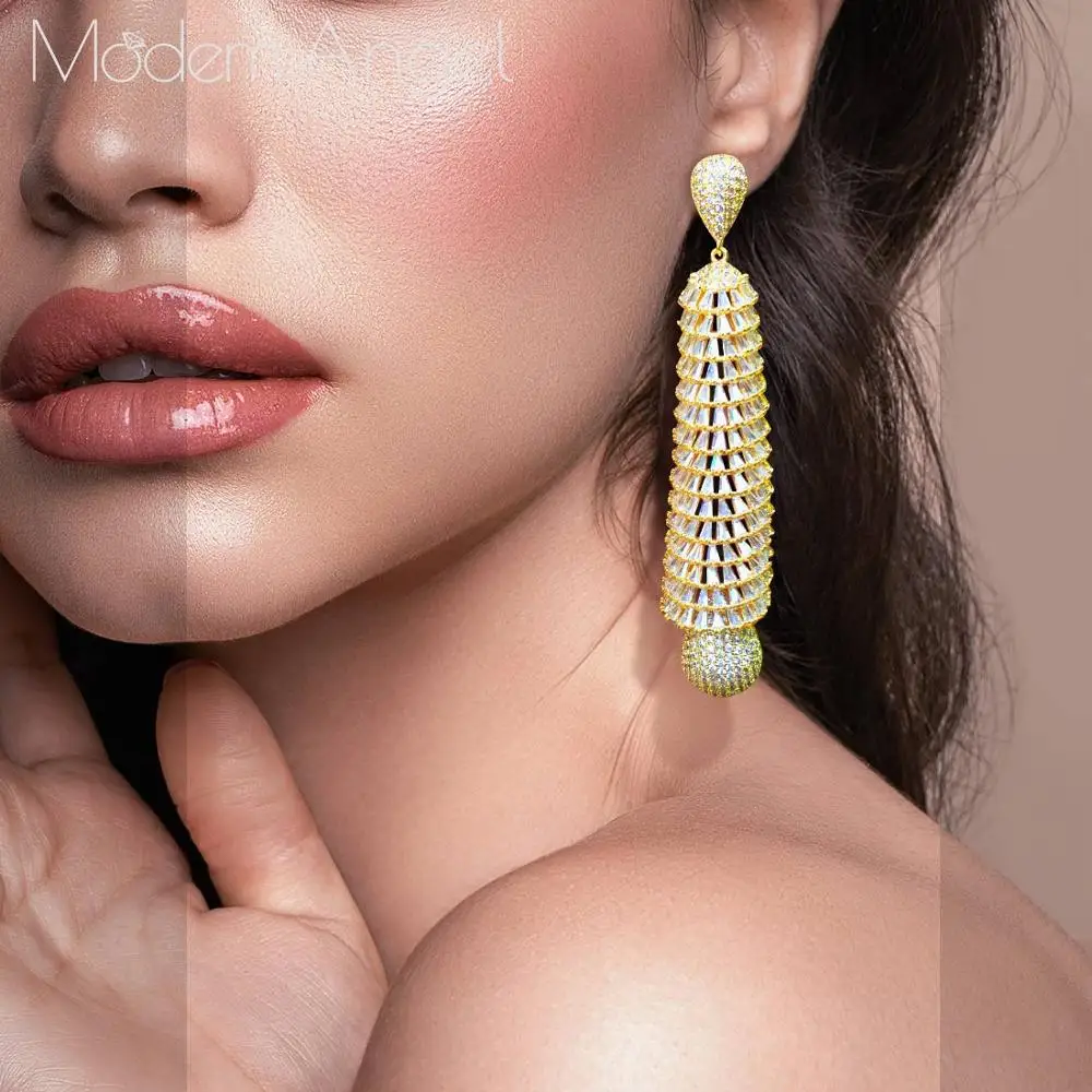 ModemAngel luxury water drop Shape Full Mirco Paved Cubic Zirconia Wedding Earring Fashion Jewelry
ModemAngel luxury water drop Shape Full Mirco Paved Cubic Zirconia Wedding Earring Fashion Jewelry
