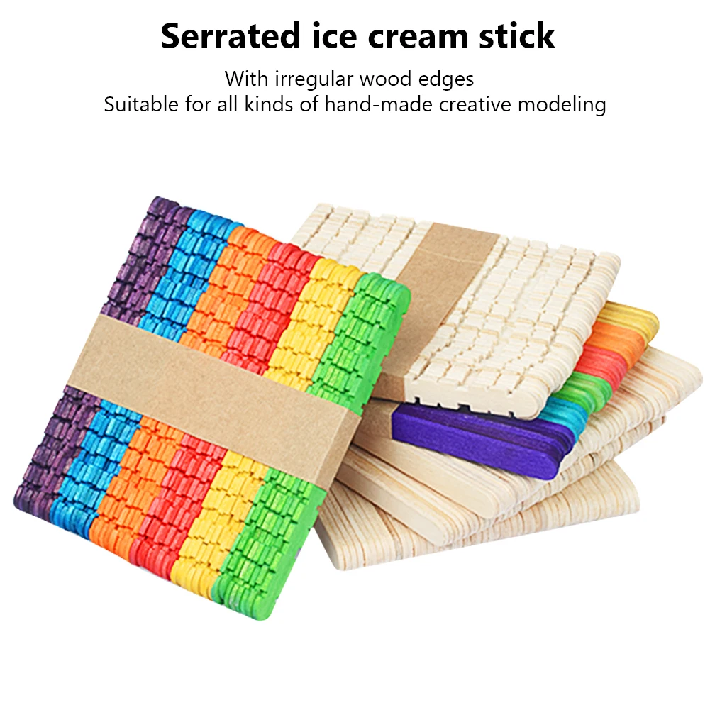 Generic Popsicle Sticks 50Pcs Wooden Craft Ice Cream Stick Ice Lolly