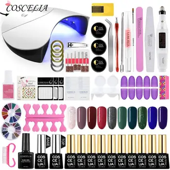Nail Set Manicure Set UV LED Lamp Dryer Nail Gel Polish Soak Off Base Top Gel Electric Nail Drill Machine Nail Art Tools Kit
Nail Set Manicure Set UV LED Lamp Dryer Nail Gel Polish Soak Off Base Top Gel Electric Nail Drill Machine Nail Art Tools Kit
