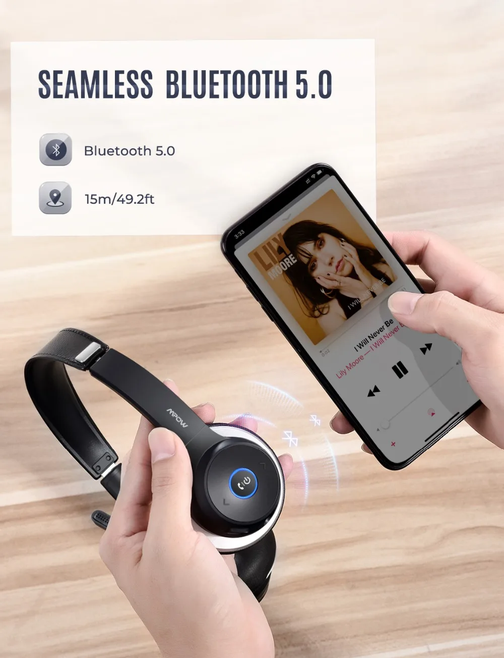 mpowauriculares-inalmbricos-con-bluetooth-audfonos-con-cancelacin-de-ruido-cvc-80-y-batera-de-22h-para-llamadas-transparentes-para-oficina-y-centro-de-llamadas-modelo-hc5-moviles-y-tabletas-mas-baratos