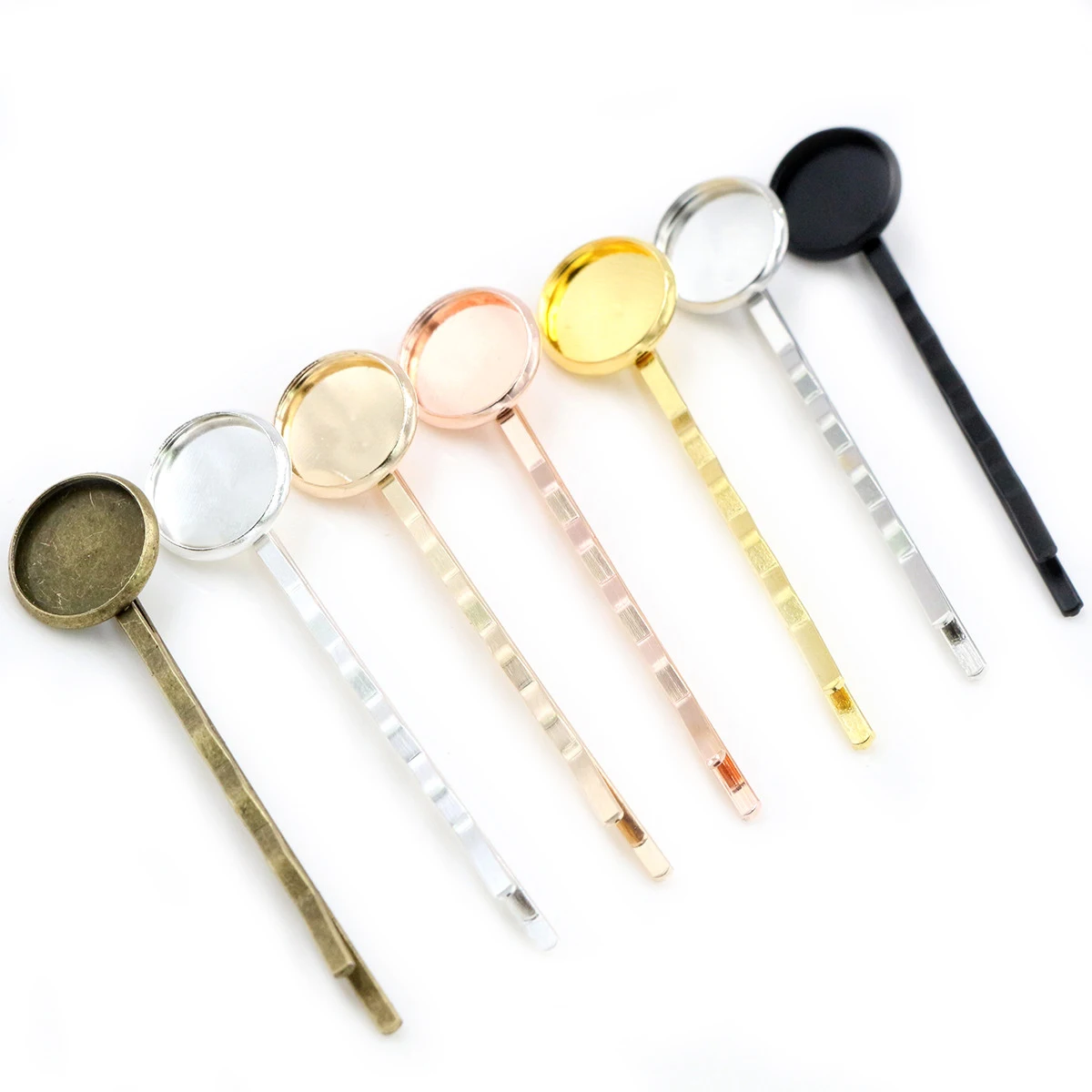 12mm 10pcs High Quality Classic 8 Colors Plated Copper Material Hairpin Hair Clips Hairpin Base Setting Cabochon Cameo
12mm 10pcs High Quality Classic 8 Colors Plated Copper Material Hairpin Hair Clips Hairpin Base Setting Cabochon Cameo