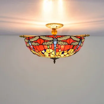 55CM red Tiffany colored glass small living room dining room bar bedroom Dragonfly semi ceiling lamp
55CM red Tiffany colored glass small living room dining room bar bedroom Dragonfly semi ceiling lamp