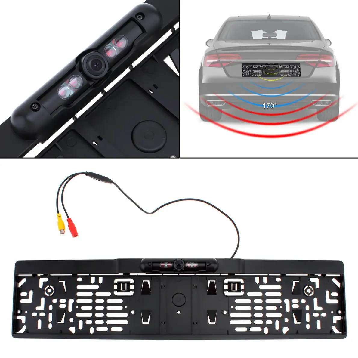 Auto Parktronic EU Car License Plate Frame Rear View Camera HD Night Vision Reverse Backup Rearview Camera with 4 IR Light
Auto Parktronic EU Car License Plate Frame Rear View Camera HD Night Vision Reverse Backup Rearview Camera with 4 IR Light