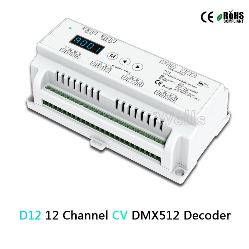 D12 Constant Voltage Led DMX512 Decoder;DC5-24V input;5A*12CH output;Din Rail RGB strip 12 Channel DMX Decoder controller
D12 Constant Voltage Led DMX512 Decoder;DC5-24V input;5A*12CH output;Din Rail RGB strip 12 Channel DMX Decoder controller