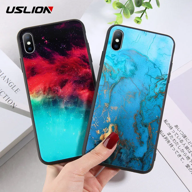 USLION Luxury Star Space Phone Case For iPhone X XS XR Xs Max Glass Silicone Marble Phone Case For iPhone 6 6s 7 8 Plus
USLION Luxury Star Space Phone Case For iPhone X XS XR Xs Max Glass Silicone Marble Phone Case For iPhone 6 6s 7 8 Plus