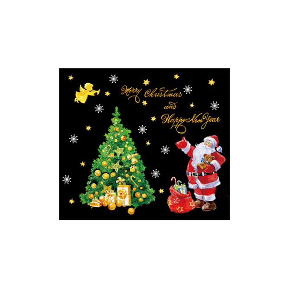diy christmas tree wall sticker santa claus gifts