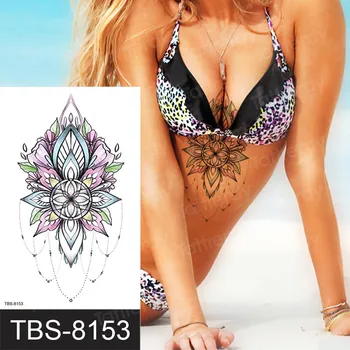 Underboob Sternum Temporary Tattoo Sticker Lotus Flower Lace Henna Pattern Body Art Sexy mandala tatoo jewelry Tattoo For Girl
Underboob Sternum Temporary Tattoo Sticker Lotus Flower Lace Henna Pattern Body Art Sexy mandala tatoo jewelry Tattoo For Girl