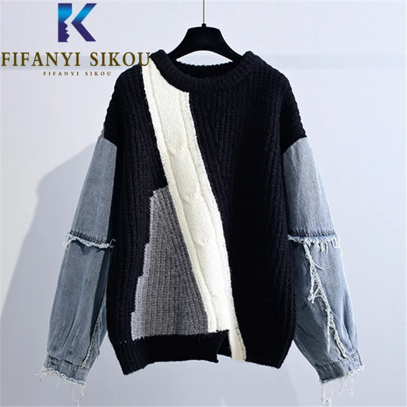 Женский трикотажный свитер с длинным рукавом, теплый толстый Свободный пуловер с длинным рукавом и круглым вырезом, Осень-зима 2021
Женский трикотажный свитер с длинным рукавом, теплый толстый Свободный пуловер с длинным рукавом и круглым вырезом, Осень-зима 2021