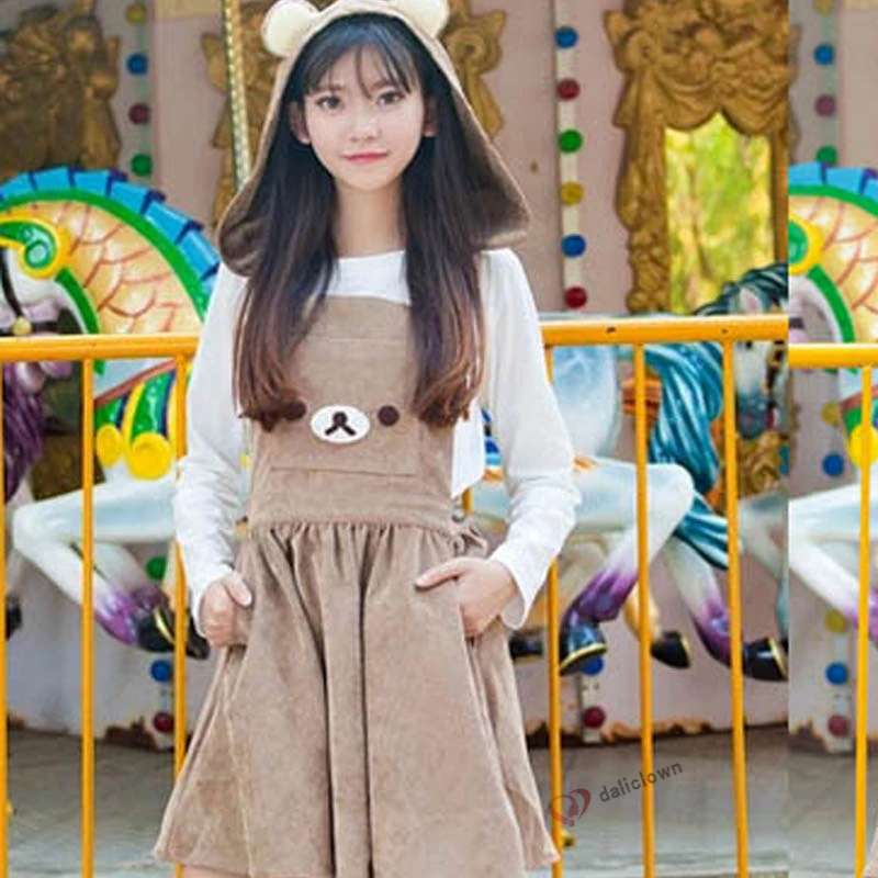 Women Anime Kumamo Hooded Dress Kawaii Relax Bear Embroidery Lolita Dress Japanese Kawaii Clothes Cute Harajuku Skirt
Women Anime Kumamo Hooded Dress Kawaii Relax Bear Embroidery Lolita Dress Japanese Kawaii Clothes Cute Harajuku Skirt