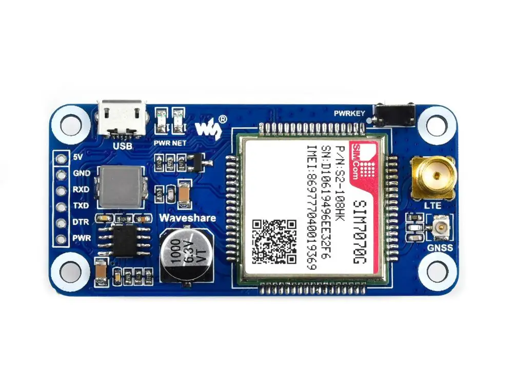 SIM7070G Cat-M/NB-IoT/GPRS HAT (EN), для Raspberry Pi, поддержка глобальной группы, с позиционированием GNSS
SIM7070G Cat-M/NB-IoT/GPRS HAT (EN), для Raspberry Pi, поддержка глобальной группы, с позиционированием GNSS