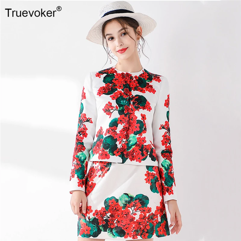 Truevoker Runway Designer Sets Suits Women's Full Sleeves Noble Red Floral Printed Jacket + Pencil Skirt Two Pieces Set
Truevoker Runway Designer Sets Suits Women's Full Sleeves Noble Red Floral Printed Jacket + Pencil Skirt Two Pieces Set