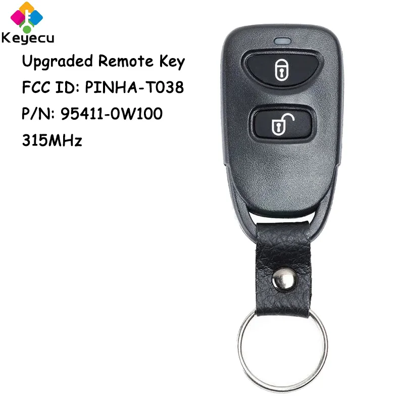 

KEYECU Upgraded Remote Car Key With 2+1 3 Buttons 315MHz for Hyundai Santa Fe 2006 2007 Fob FCC ID: PINHA-T038 P/N: 95411-0W100