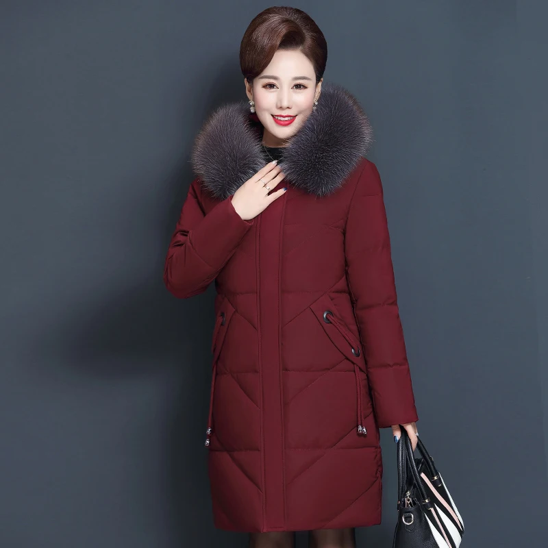 Фото Размера плюс XL-7XL зимнее пальто для мамы среднего возраста Женская куртка средней
