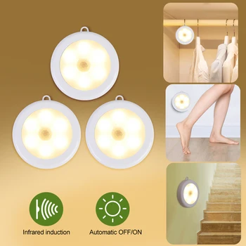 Infrared PIR Motion Sensor 6 Led Night Light Wireless Detector Light Wall Lamp Auto On/Off Closet Battery Power
Infrared PIR Motion Sensor 6 Led Night Light Wireless Detector Light Wall Lamp Auto On/Off Closet Battery Power
