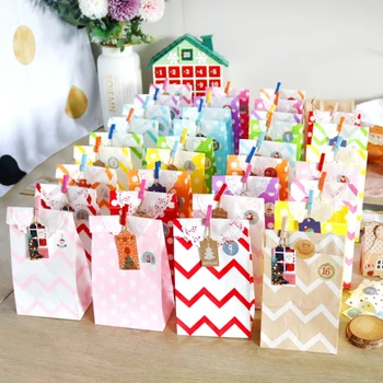 24 Sets Christmas 1-24 Advent Calendar Paper Candy Bag with Tags Clips Stickers 67JB
24 Sets Christmas 1-24 Advent Calendar Paper Candy Bag with Tags Clips Stickers 67JB
