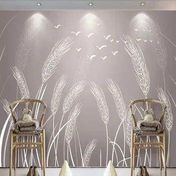 Milofei manufacturers custom new style garden reed wheat background wallpaper mural
Milofei manufacturers custom new style garden reed wheat background wallpaper mural