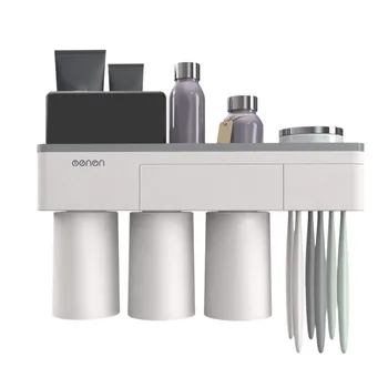 Wall-Mounted Punch-Free with netic Suction Rack Toothbrush Toothpaste Wash Set Bathroom Washstand Storage Rack 
Wall-Mounted Punch-Free with netic Suction Rack Toothbrush Toothpaste Wash Set Bathroom Washstand Storage Rack