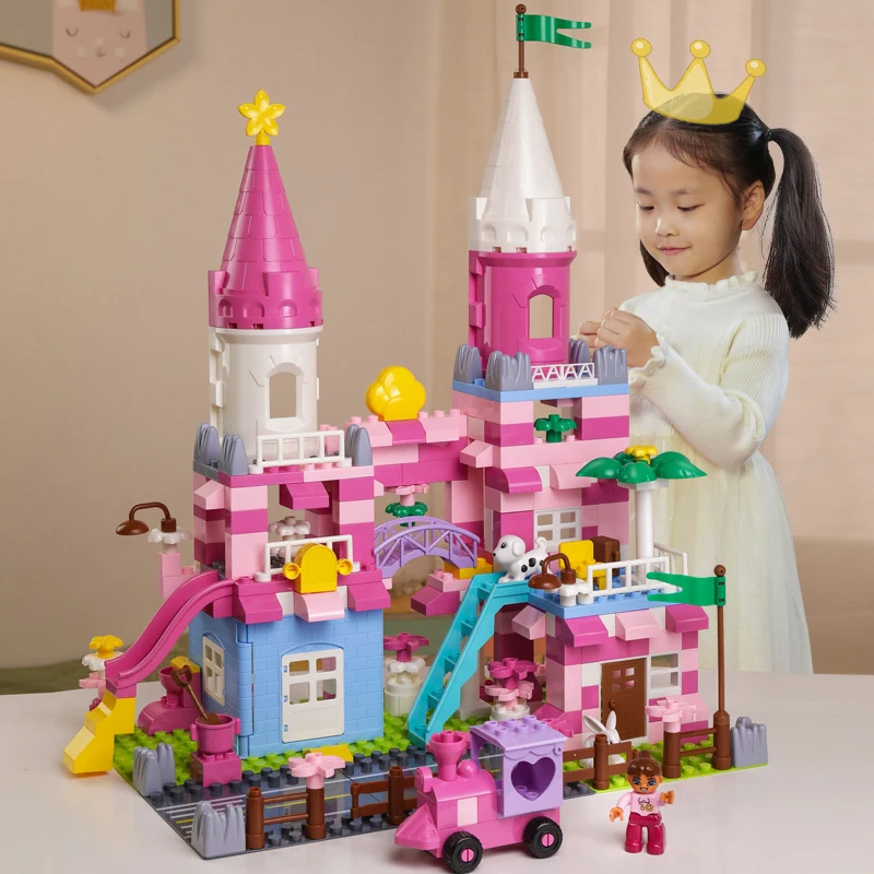 New 152/240pcs Duploed Pink Princess Castle Blocks Toy House Big Size DIY Building Block Brick For Children Girls Birthday Gift
New 152/240pcs Duploed Pink Princess Castle Blocks Toy House Big Size DIY Building Block Brick For Children Girls Birthday Gift
