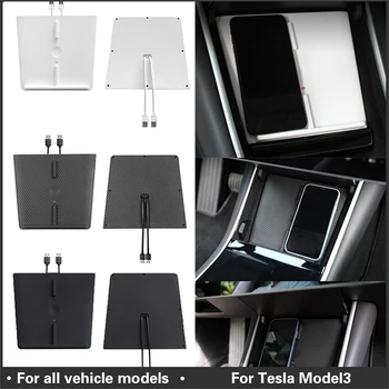 For Tesla Model 3 Wireless Charger Dual USB Ports Fast Car Charger Phones Center Console Carbon Fiber ABS Interior Accessories 
For Tesla Model 3 Wireless Charger Dual USB Ports Fast Car Charger Phones Center Console Carbon Fiber ABS Interior Accessories