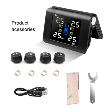 Solar TPMS Car Tire Pressure Alarm Monitor System Display Temperature Warning Fuel Save With 4 Sensors
Solar TPMS Car Tire Pressure Alarm Monitor System Display Temperature Warning Fuel Save With 4 Sensors