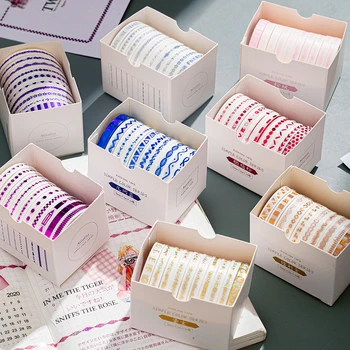 Bronzing Very Fine Washi Tape Set Sticky Decorative Color Scrapbook DIY Office Stationery Masking Paper Tape 10PCS
Bronzing Very Fine Washi Tape Set Sticky Decorative Color Scrapbook DIY Office Stationery Masking Paper Tape 10PCS